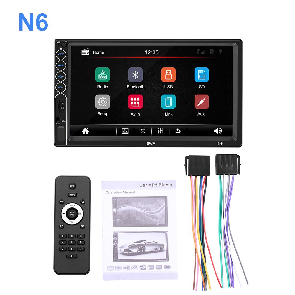 Autoradio 7 pouces double DIN avec écran TFT, MP5, USB 2.0 et support Android/iPhone