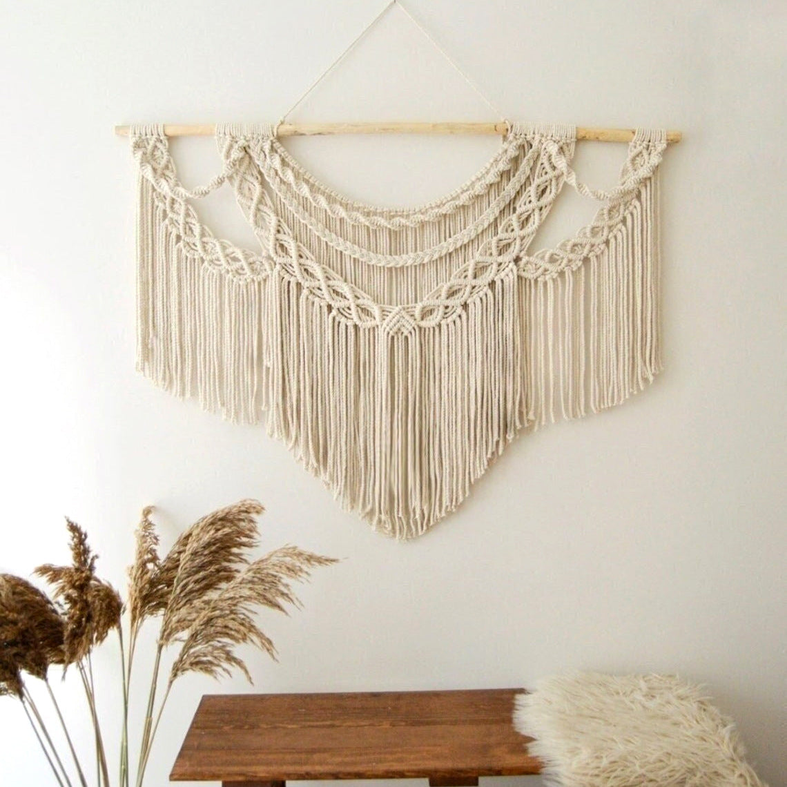 Tapisserie bohème tissée à la main décoration d'intérieur moderne minimaliste