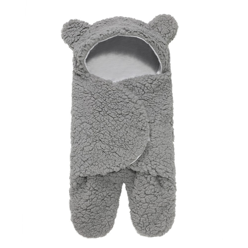 Sac de couchage en peluche d'agneau pour nouveau-né, couette enveloppante bébé