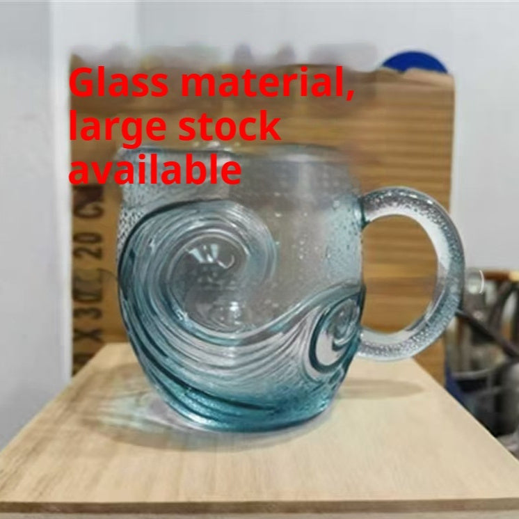 Creative Retro Home Ocean Wave Glass Cup
