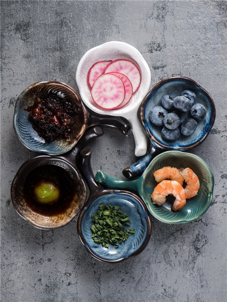 Creative Personality Of Ceramic Household Dipping Sauce Seasoning Dishes With Handles