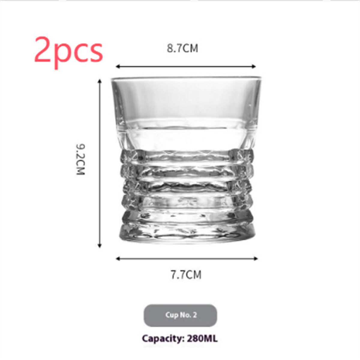 Verre à vin sculpté en whisky embossé spécial