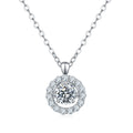 Collier Halo Moissanite 0,5ct Couleur D VVS1 en Argent Sterling S925 Plaqué Platine 45cm Boîte Cadeau Certifiée GRA