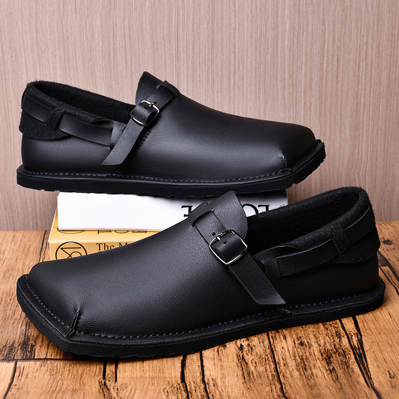Chaussures pour hommes en cuir souple grande taille, semelle molle, élégantes