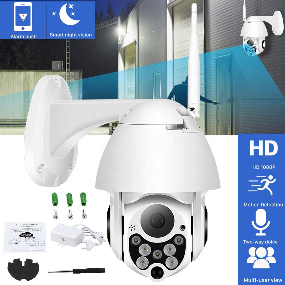 Caméra de surveillance d’extérieur Wi-Fi, vision nocturne, étanche, dôme HD, 1080p