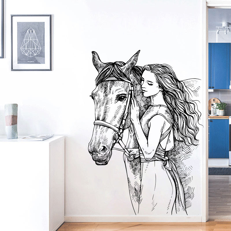 Autocollant Mural Beauté Cheval Familial