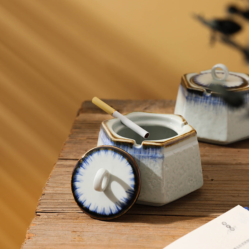 Cendrier en porcelaine sous-glace créatif rétro