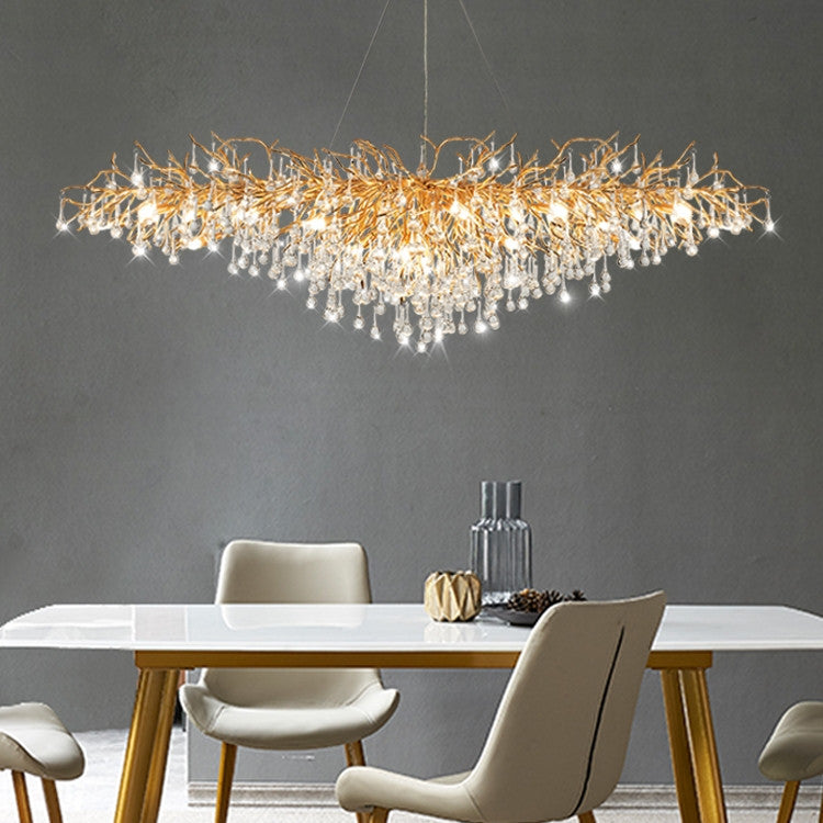 Lampes de salon françaises luxueuses en cristal avec 16 abat-jours aluminium