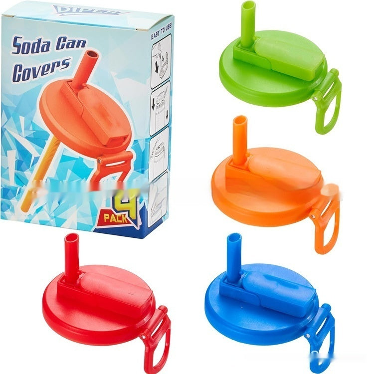 Couvercle à paille réutilisable pour canette de soda, bière, jus – adapté canette Coca standard