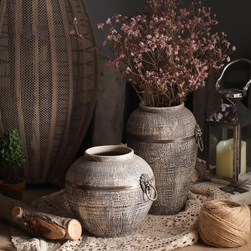 Vase en céramique rétro moderne simple pour fleurs séchées