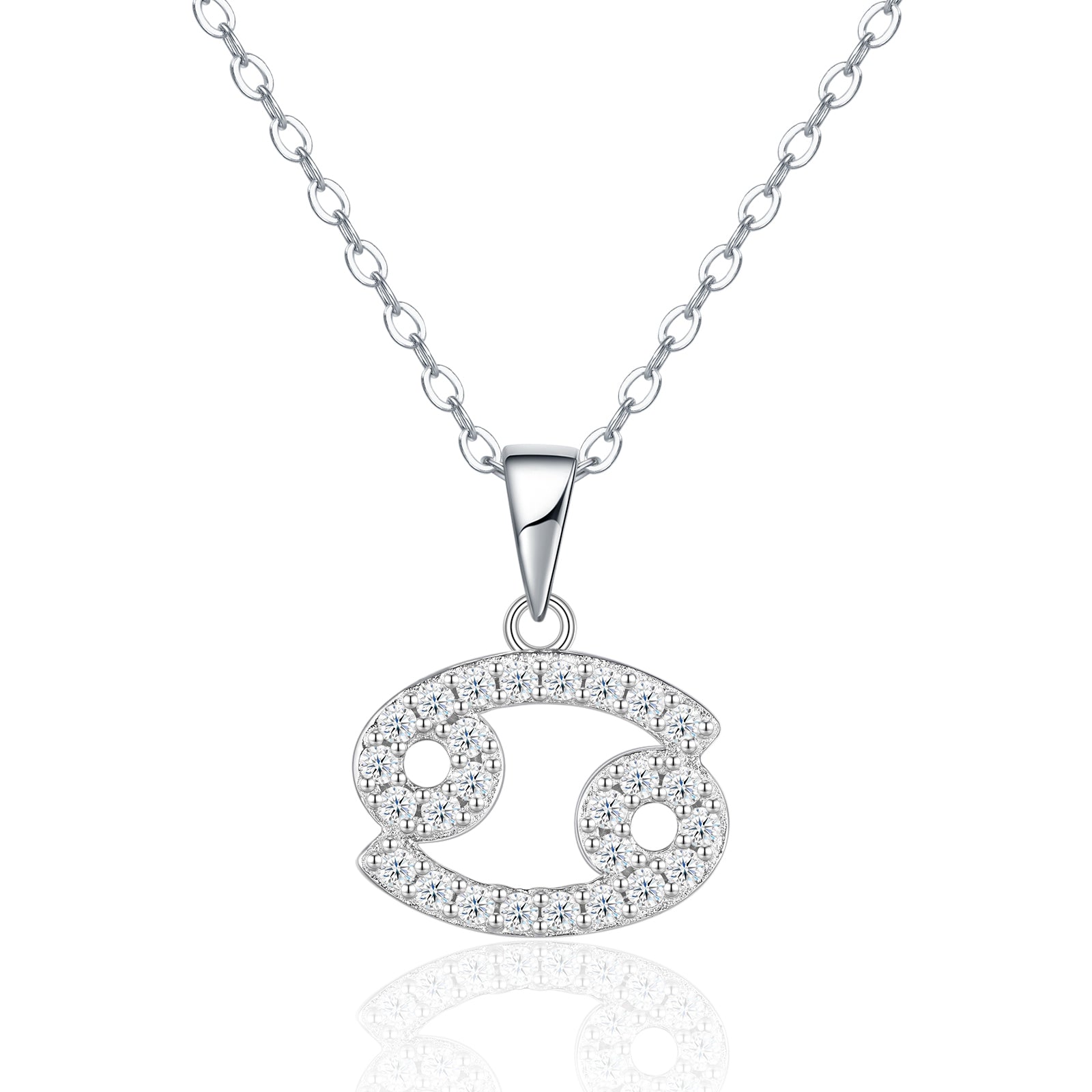 Collier Cancer en argent sterling S925 avec moissanite VVS1 couleur D, pendentif astrologie plaqué platine 3,8g, certifié GRA, coffret cadeau idéal anniversaire
