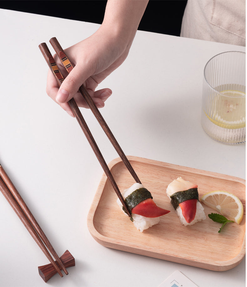 Non-slip Tip Wooden Tableware With Chopsticks For One Person