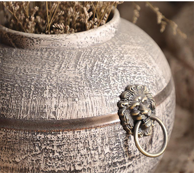 Vase en céramique rétro moderne simple pour fleurs séchées