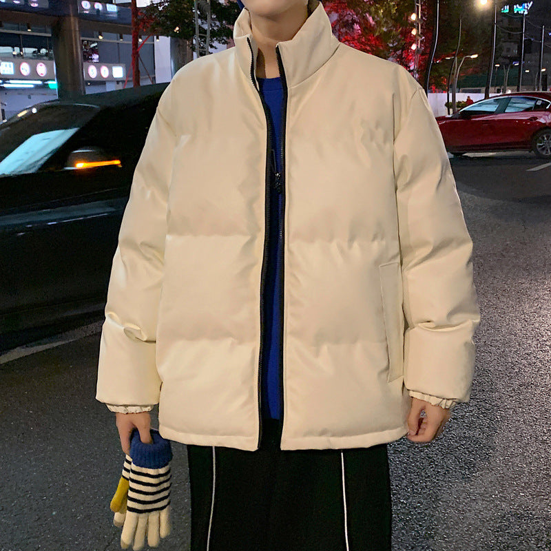 Veste décontractée matelassée en duvet pour homme, cuir et outils, style casual