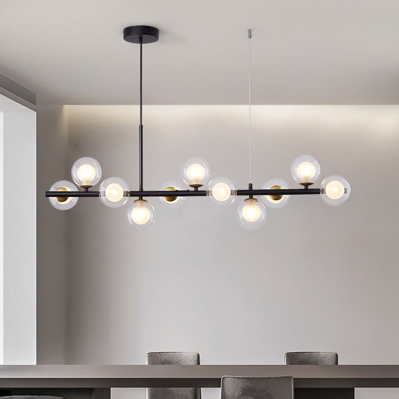 A Long Minimalist Glass Magic Bean Chandelier - IVOIRART.COM