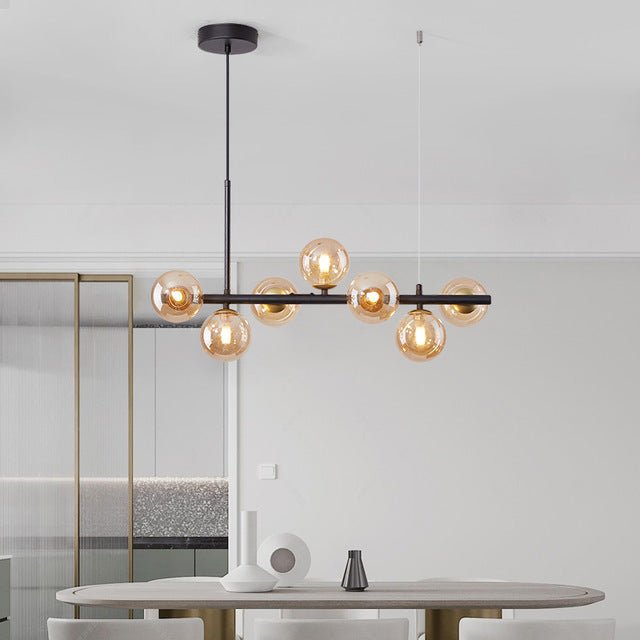 A Long Minimalist Glass Magic Bean Chandelier - IVOIRART.COM