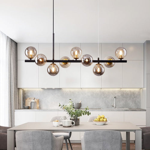 A Long Minimalist Glass Magic Bean Chandelier - IVOIRART.COM