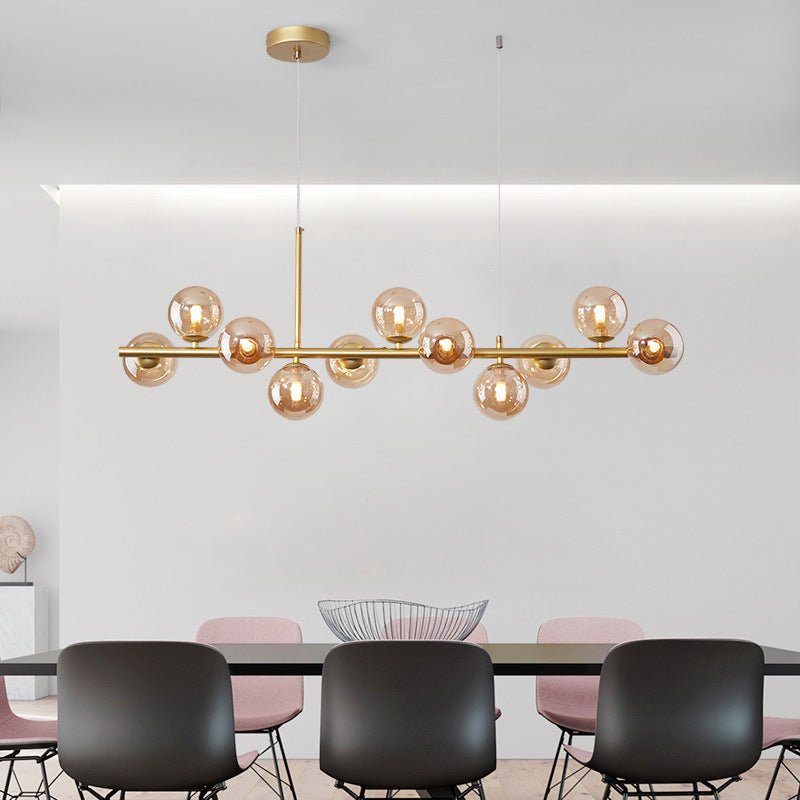 A Long Minimalist Glass Magic Bean Chandelier - IVOIRART.COM