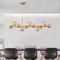 A Long Minimalist Glass Magic Bean Chandelier - IVOIRART.COM