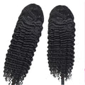 Perruques en cheveux naturels ondulés profonds 28-30 pouces avec front en dentelle 13x4