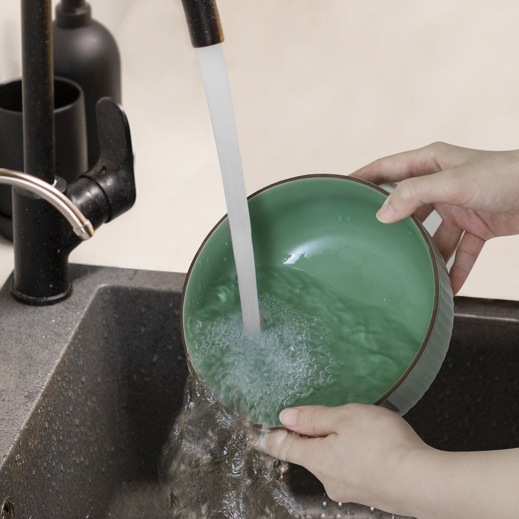 Bols en céramique pour cuisine, ensemble de 4 bols de 46 oz pour céréales, salades, pâtes, soupes, desserts, service, compatible avec lave-vaisselle, four à micro-ondes et four