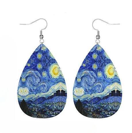 Boucles d'oreilles en simili cuir européennes et américaines pour femmes vintage et créatives