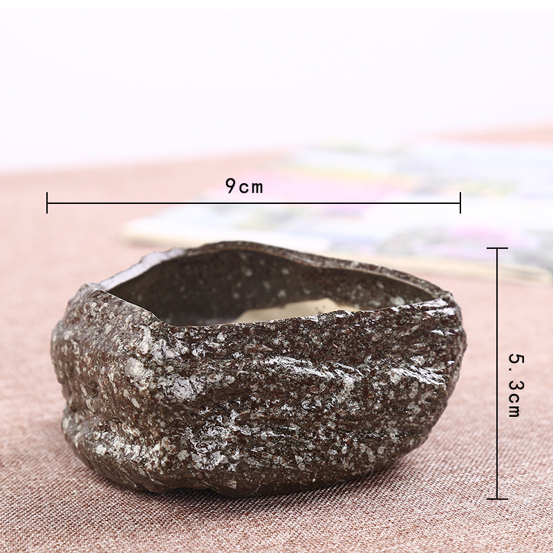 Mini Pot de Plante Succulente en Pierre Pottier Kiln Devient un Pot de Plante en Céramique Créatif