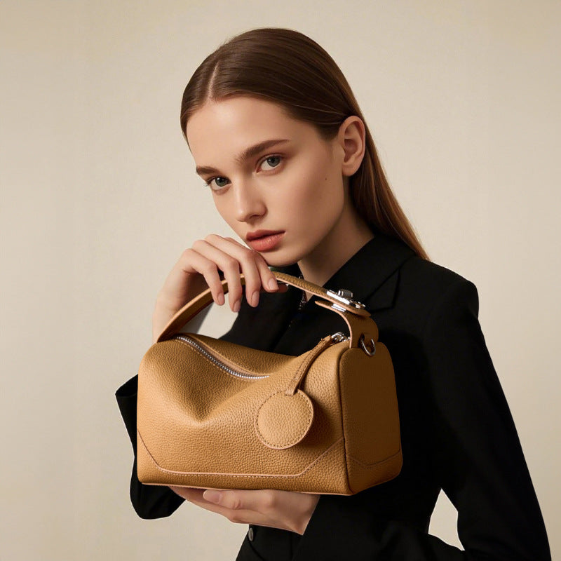 Sac Bandoulière Portable en Cuir Véritable pour Femme, Mode Élégante et Pratique