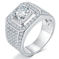 Bague Moissanite Octogone Halo Pavée S925 Argent Massif 1-2-3-5CT Plaquée Platine