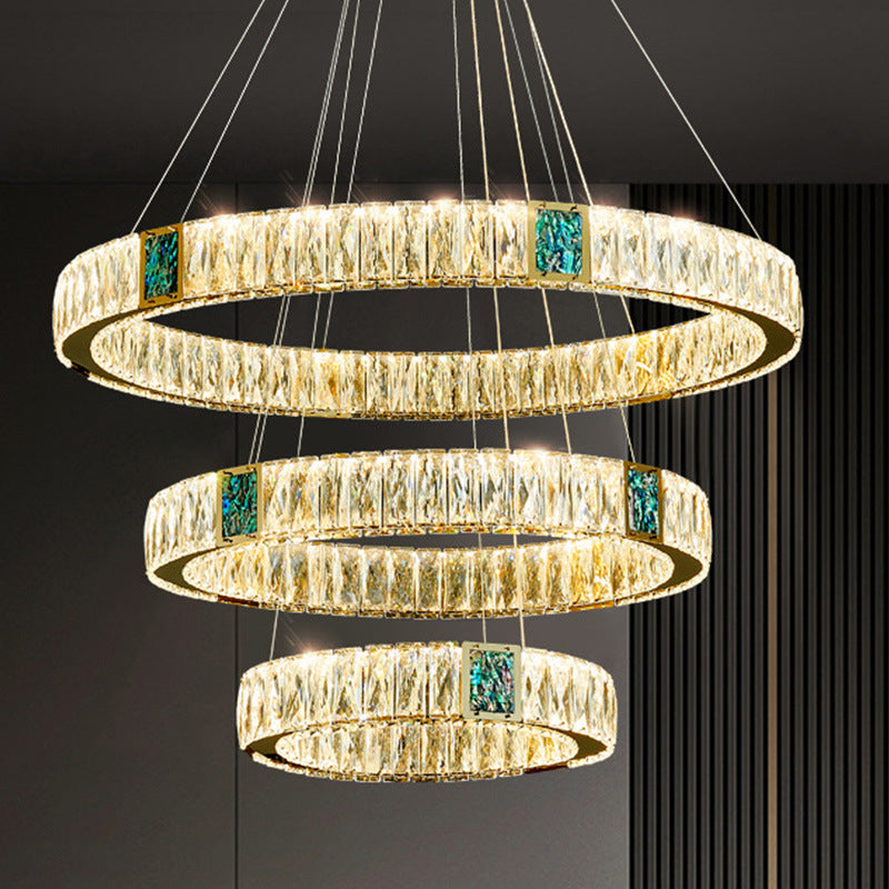 Lustre Cristal Luxe Léger pour Salon Salle à Manger Chambre Bureau Éclatant