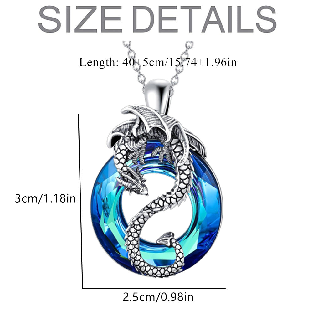 Ensemble Collier Anneau Cristal Creux Dragon Volant et Boucles d'Oreilles