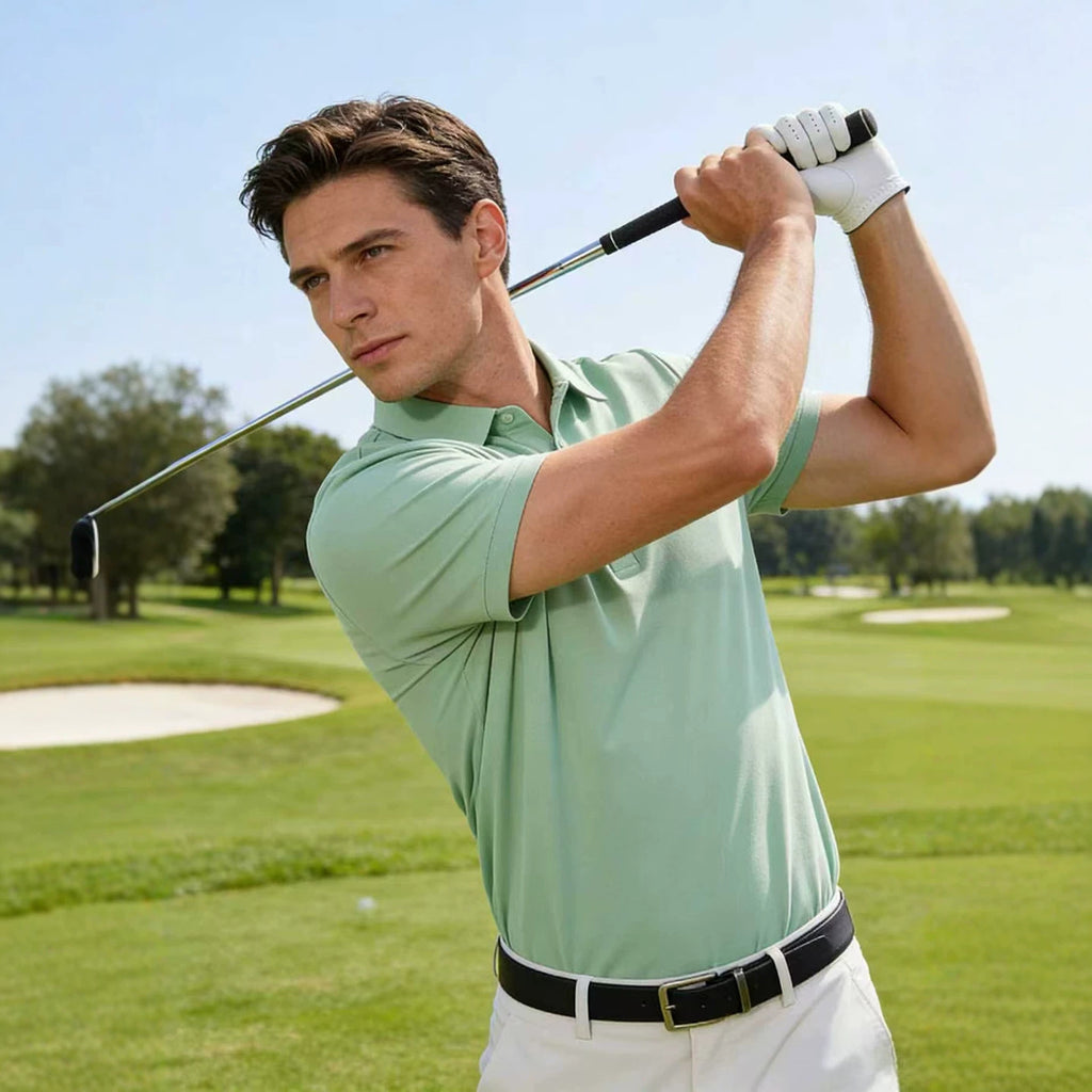 Polo pour homme à séchage rapide et évacuation de la transpiration, léger et respirant