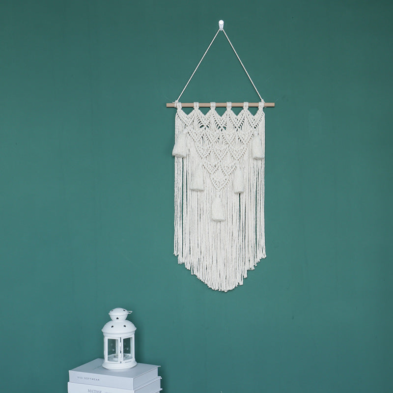 Tenture Murale Tissée à Franges Artisanale Décoration Murale Bohémienne