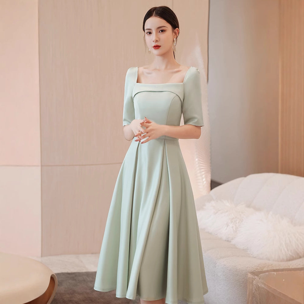 Robe de soirée pour femmes style français, élégante, idéale pour banquets