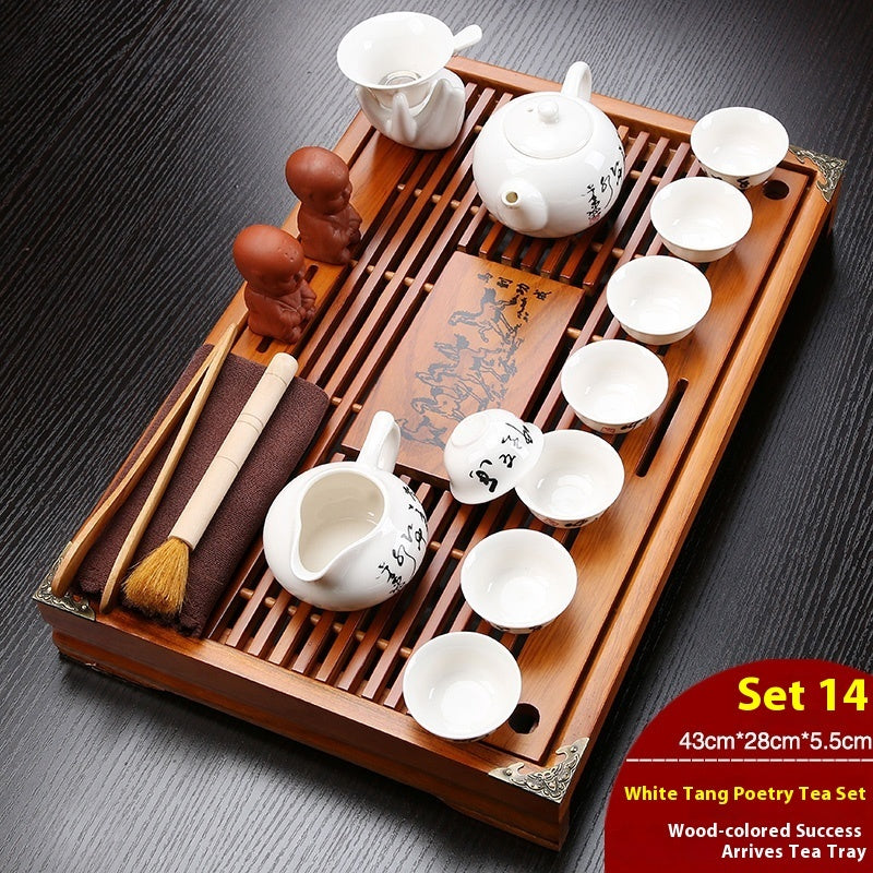 Plateau de salon chinois avec drainage et réservoir d'eau — Plateforme à thé — Service à thé