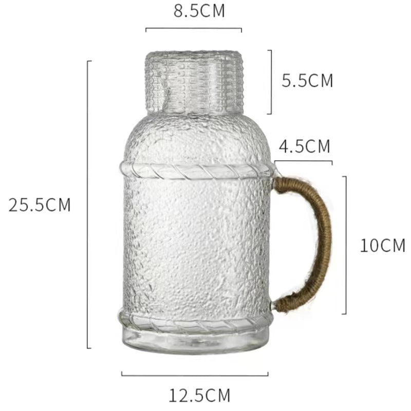 Refroidisseur en verre vintage résistant à haute température de grande capacité pour la maison