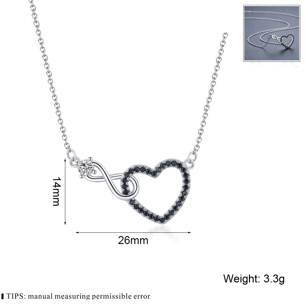 Collier Créatif en Zircon en Forme de Cœur Creux, Élégance et Amour