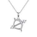 Collier Sagittaire en Argent Sterling S925 pour Femme, Moissanite VVS1 Couleur D, 3,8g Plaqué Platine, Bijou d'Astrologie avec Certificat GRA - Coffret Cadeau Parfait
