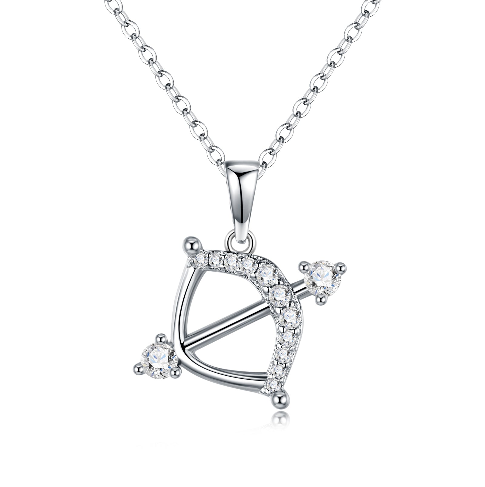 Collier Sagittaire en Argent Sterling S925 pour Femme, Moissanite VVS1 Couleur D, 3,8g Plaqué Platine, Bijou d'Astrologie avec Certificat GRA - Coffret Cadeau Parfait