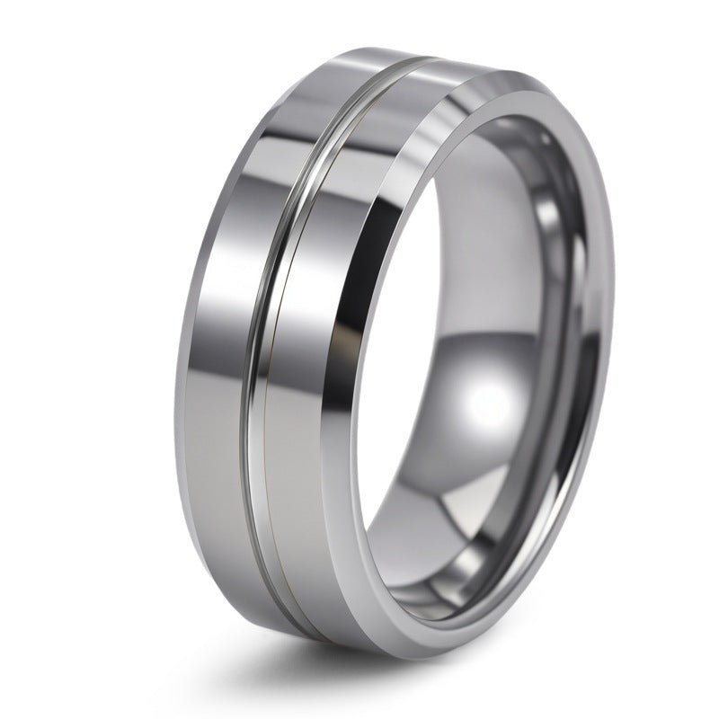 Accessoire de Bague Unisexe à la Mode, Forme Ronde, Style Luxueux en Acier Tungstène - IVOIRART.COM