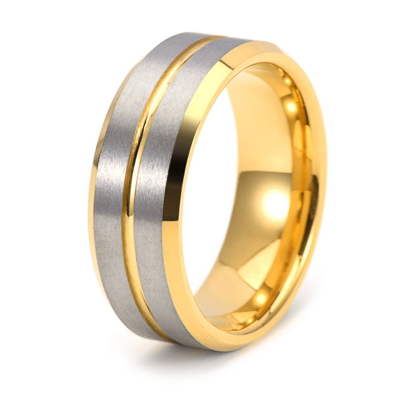 Accessoire de Bague Unisexe à la Mode, Forme Ronde, Style Luxueux en Acier Tungstène - IVOIRART.COM
