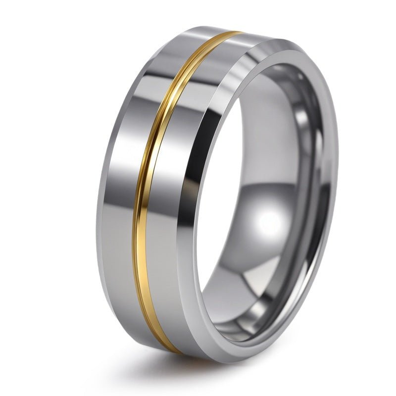 Accessoire de Bague Unisexe à la Mode, Forme Ronde, Style Luxueux en Acier Tungstène - IVOIRART.COM