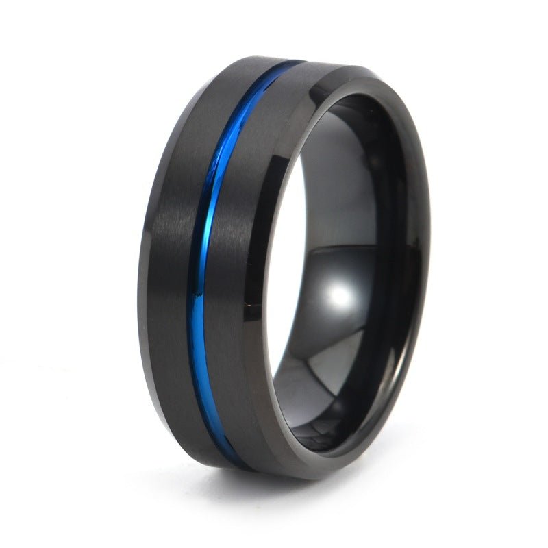 Accessoire de Bague Unisexe à la Mode, Forme Ronde, Style Luxueux en Acier Tungstène - IVOIRART.COM