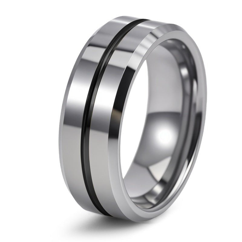 Accessoire de Bague Unisexe à la Mode, Forme Ronde, Style Luxueux en Acier Tungstène - IVOIRART.COM