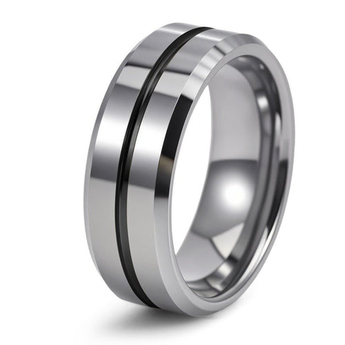 Accessoire de Bague Unisexe à la Mode, Forme Ronde, Style Luxueux en Acier Tungstène - IVOIRART.COM