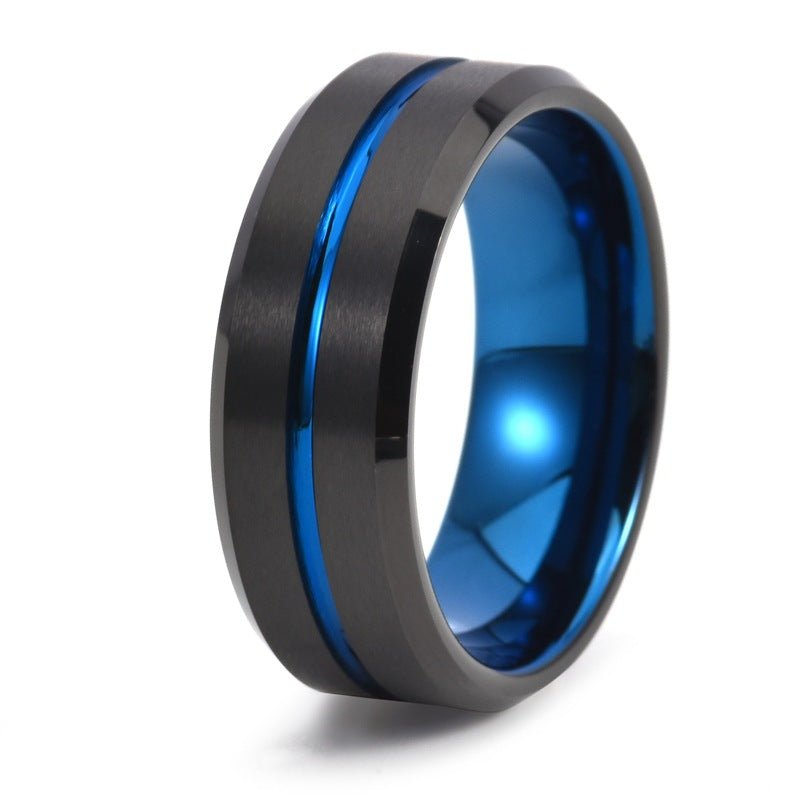 Accessoire de Bague Unisexe à la Mode, Forme Ronde, Style Luxueux en Acier Tungstène - IVOIRART.COM