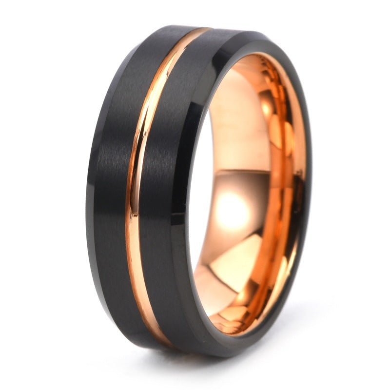 Accessoire de Bague Unisexe à la Mode, Forme Ronde, Style Luxueux en Acier Tungstène - IVOIRART.COM