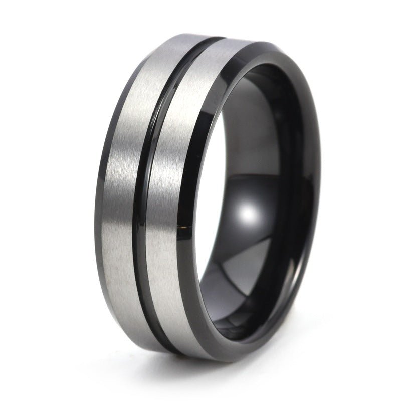 Accessoire de Bague Unisexe à la Mode, Forme Ronde, Style Luxueux en Acier Tungstène - IVOIRART.COM