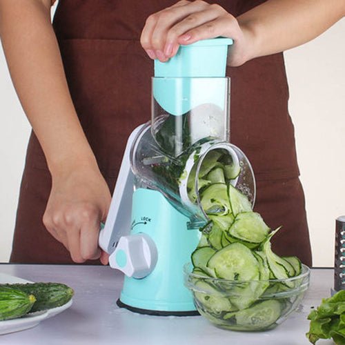 Accessoires de Cuisine Manuel Multifonctionnel Mandoline Ronde pour Pommes de Terre Légumes Fromage - IVOIRART.COM