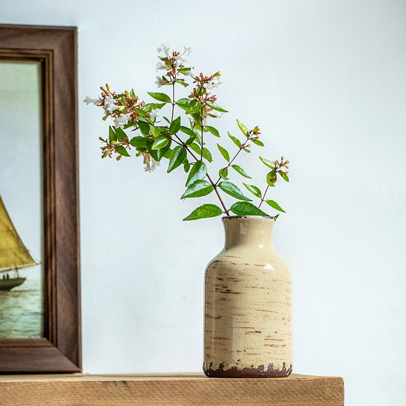 Vase en céramique craquelé rétro pour décoration de table à manger